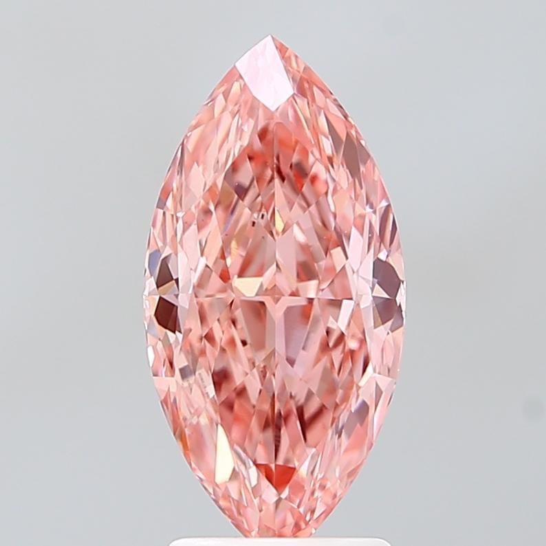 2.65 Ct. Fancy Vivid Pink Marquise Lab Grown Diamond