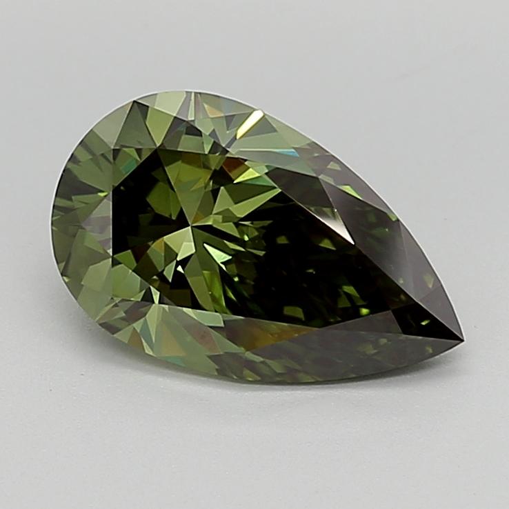 2.33 Ct. Fancy Vivid  Green Pear Lab Grown Diamond
