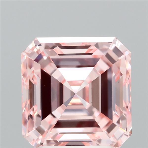 3.06 Ct. Fancy Intense Pink Asscher Lab Grown Diamond
