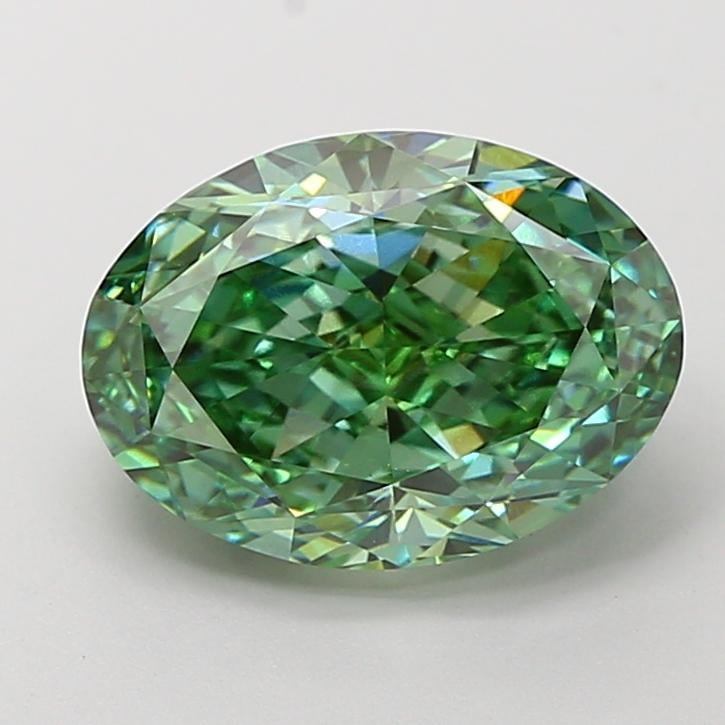 4.51 Ct. Fancy Vivid Green Oval Lab Grown Diamond