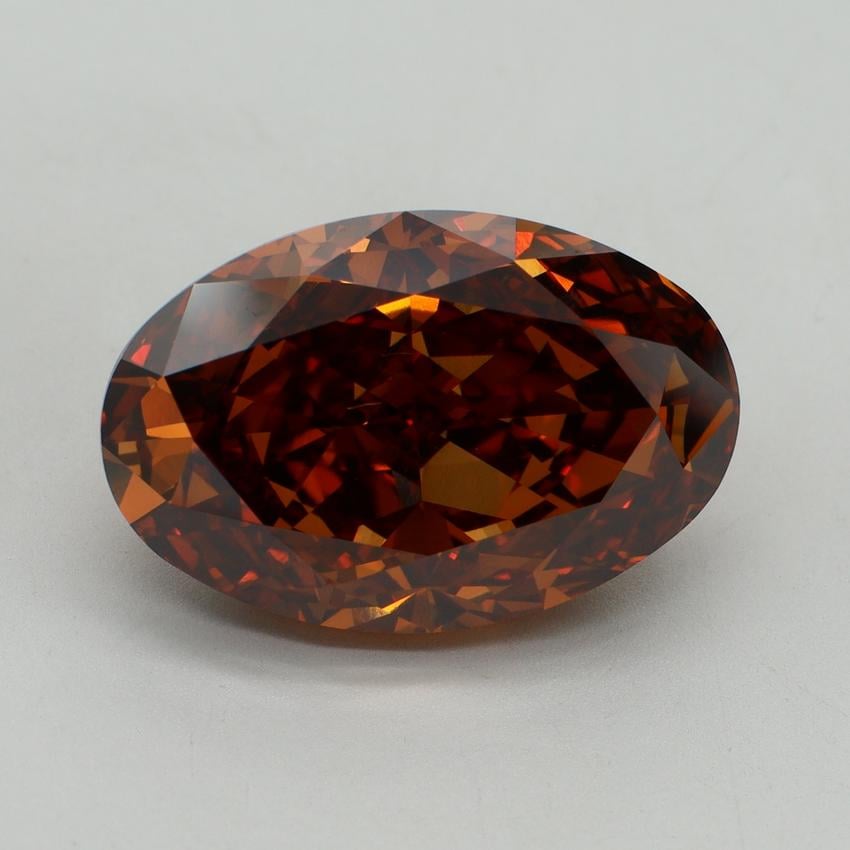 12.10 Ct. Fancy Vivid Orange Oval Lab Grown Diamond