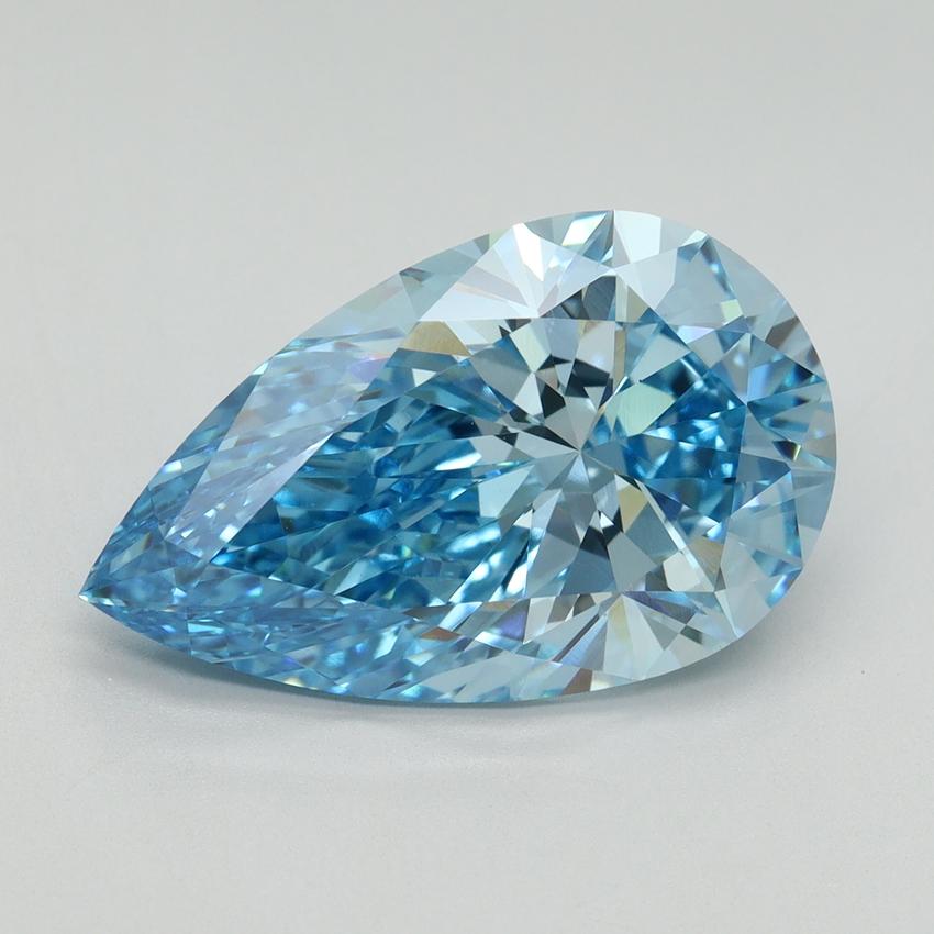 6.60 Ct. Fancy Vivid Blue Pear Lab Grown Diamond
