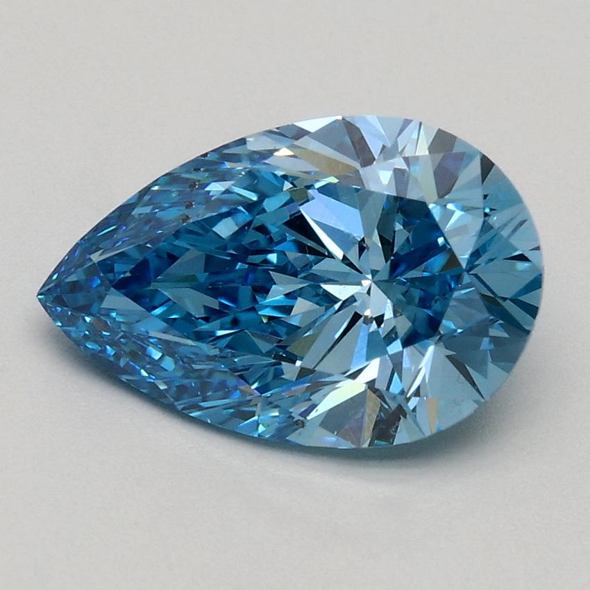 1.55 Ct. Fancy Vivid Blue Pear Lab Grown Diamond