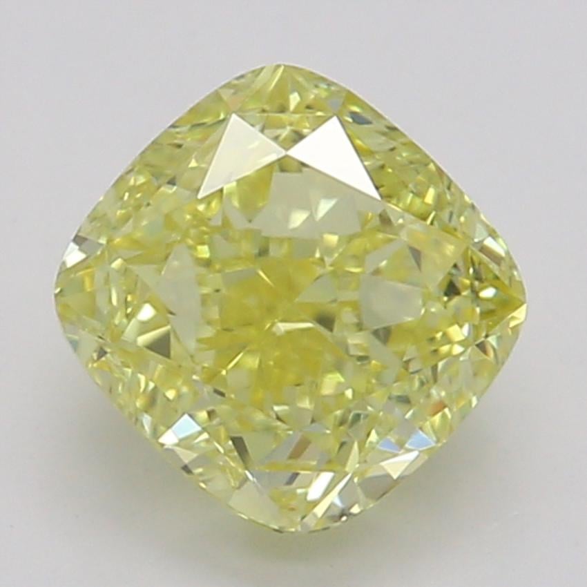 0.71 Ct. Fancy Intense Yellow Cushion Diamond
