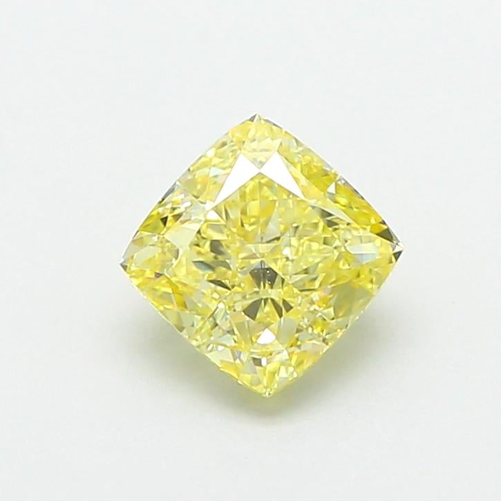 1.09 Ct. Fancy Intense  Yellow Cushion Lab Grown Diamond