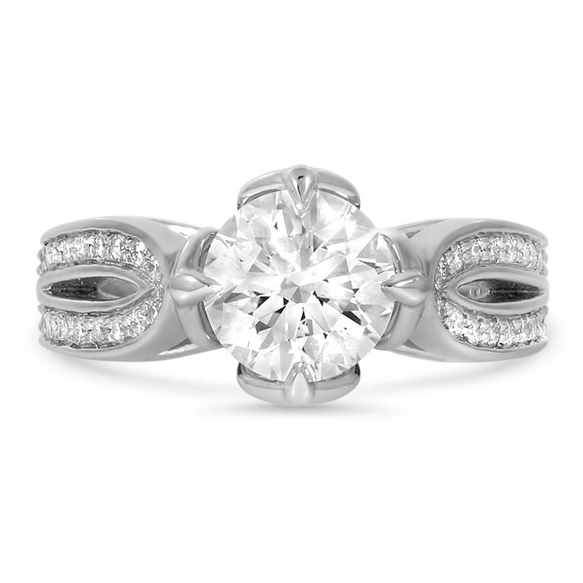 Custom Rounded Split Shank Diamond Ring