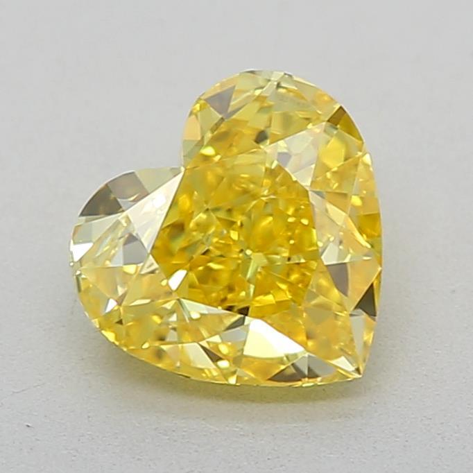 0.74 Ct. Fancy Vivid Yellow Heart Lab Grown Diamond