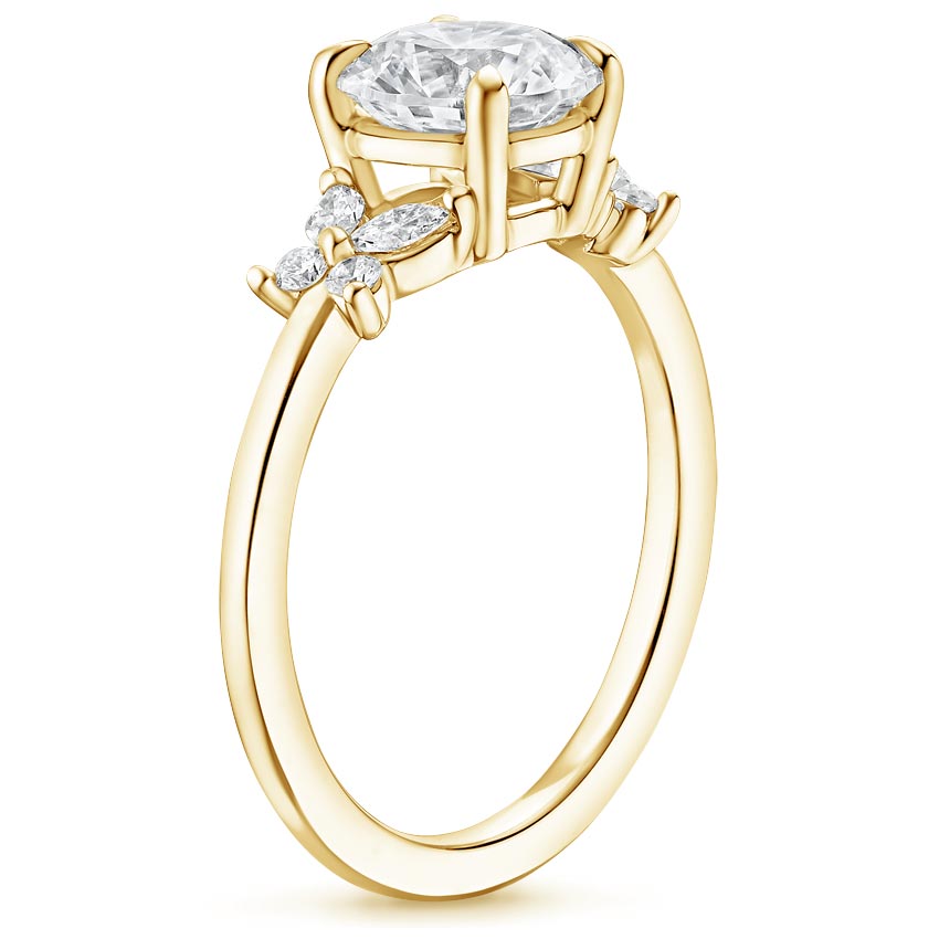 18K Yellow Gold Mariposa Diamond Ring, large side view