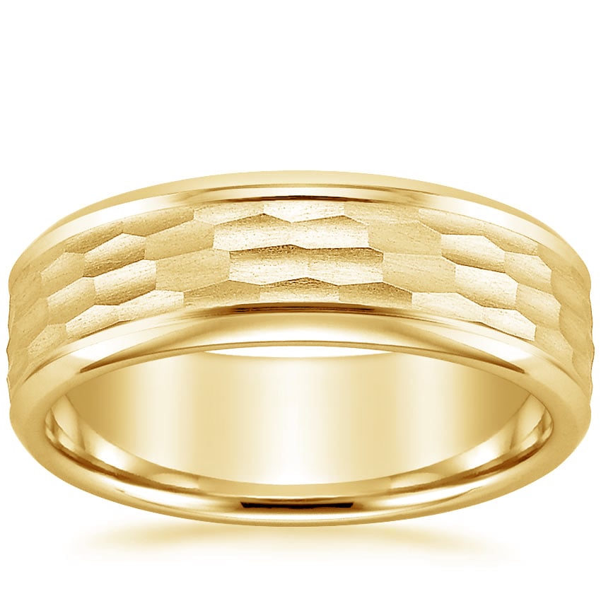 Yellow Gold River Wedding Ring