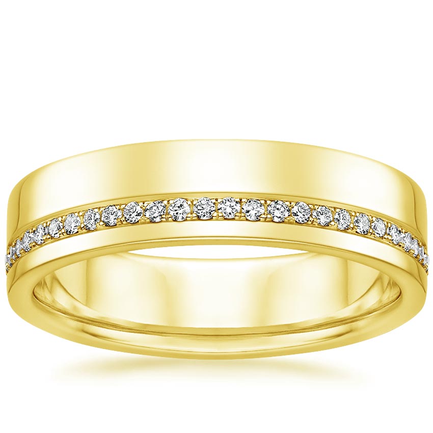  Austin  Diamond Wedding  Ring  in 18K Yellow Gold