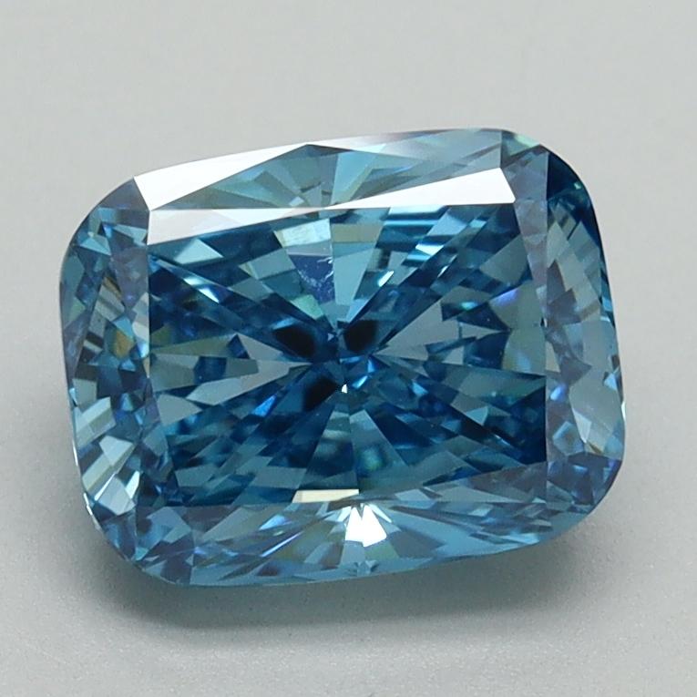 2.00 Ct. Fancy Vivid Blue Cushion Lab Grown Diamond