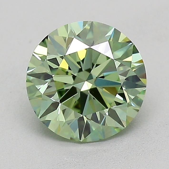 0.74 Ct. Fancy Vivid Green Round Lab Grown Diamond