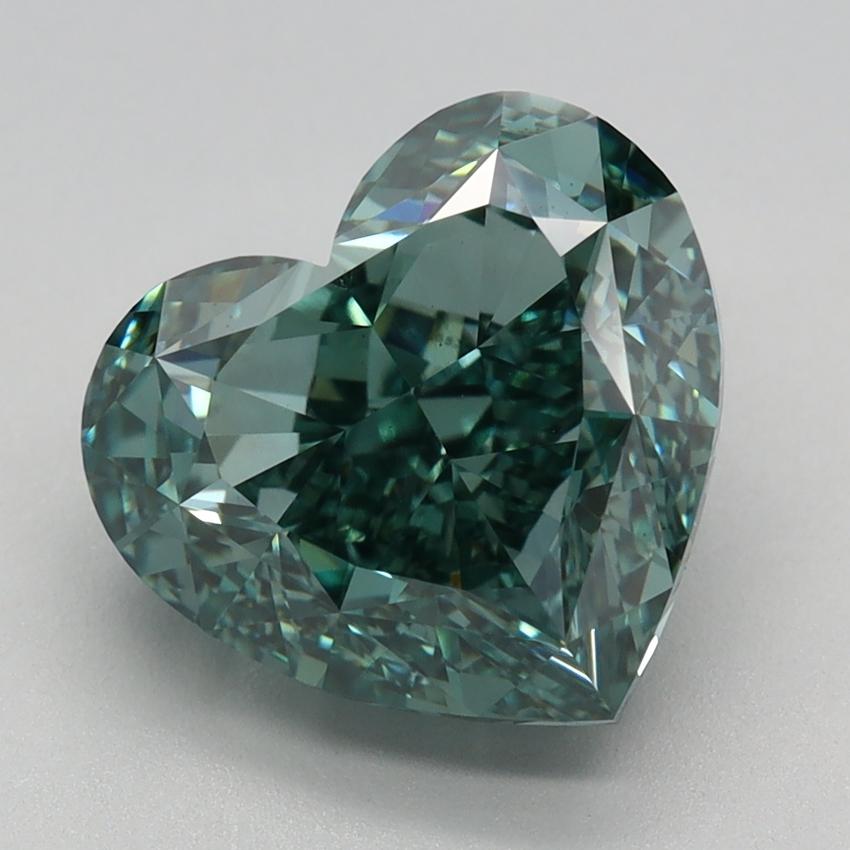 4.17 Ct. Fancy Vivid Green Heart Lab Grown Diamond