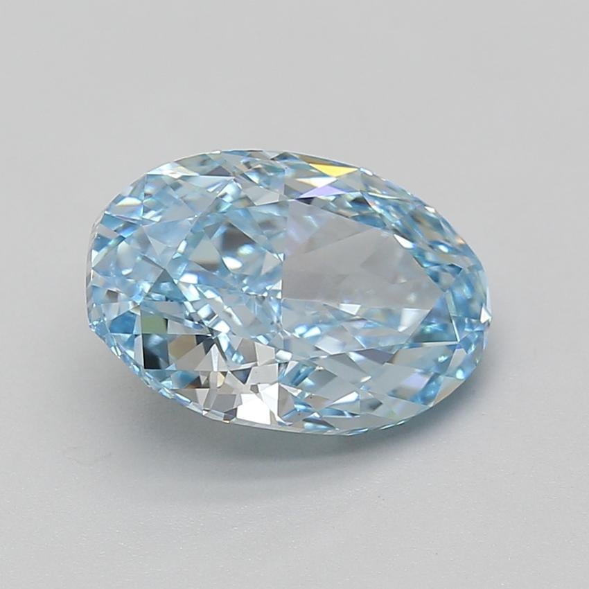 4.02 Ct. Fancy Vivid Blue Oval Lab Grown Diamond