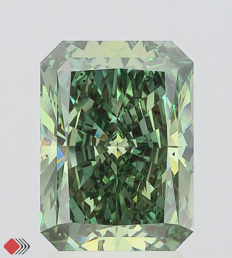 3.07 Ct. Fancy Vivid Green Radiant Lab Grown Diamond