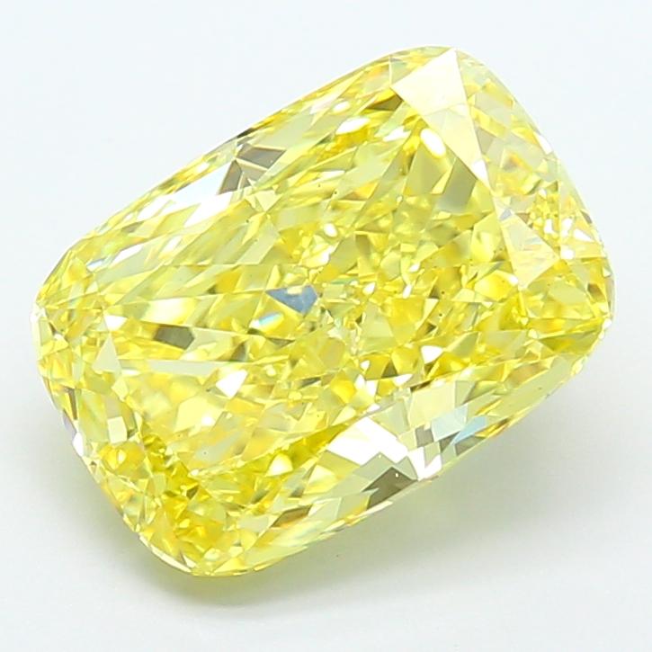 5.04 Ct. Fancy Intense  Yellow Cushion Lab Grown Diamond