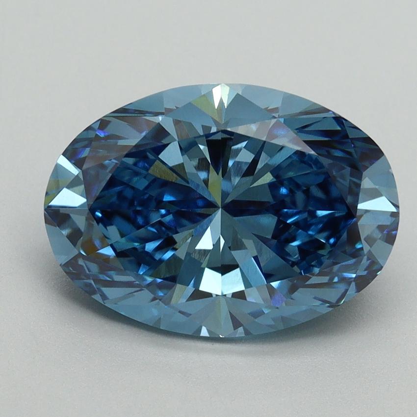 4.07 Ct. Fancy Vivid Blue Oval Lab Grown Diamond