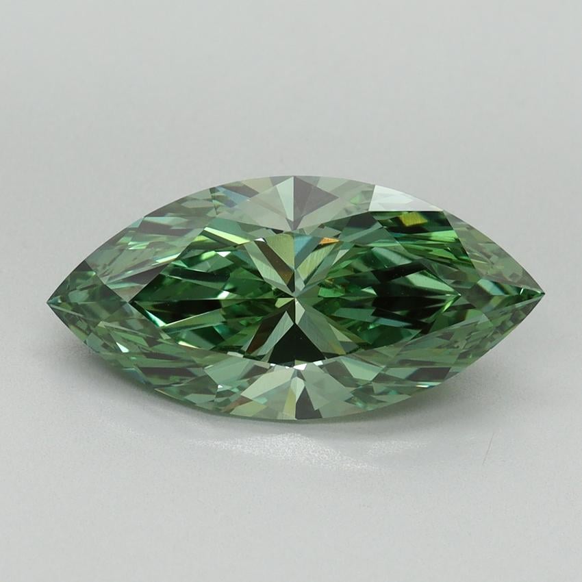 3.16 Ct. Fancy Vivid Green Marquise Lab Grown Diamond