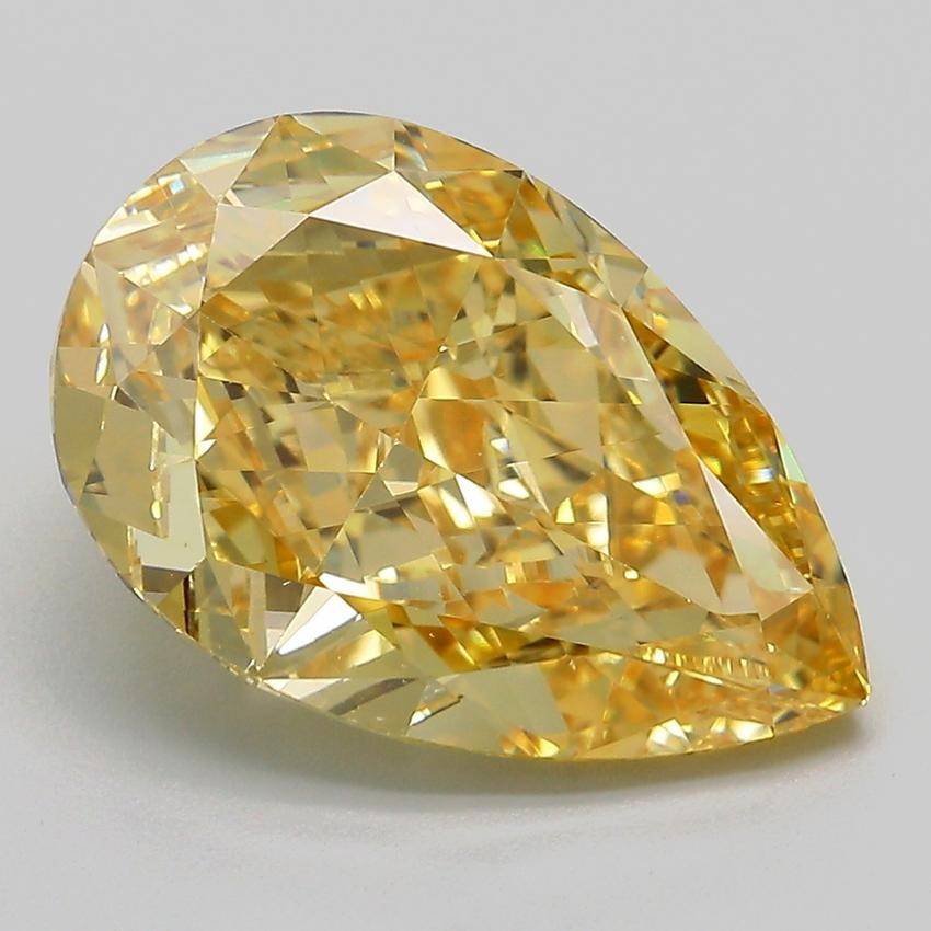 6.05 Ct. Fancy Intense  Yellow Pear Lab Grown Diamond
