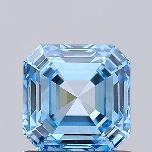 1.01 Ct. Fancy Vivid Blue Asscher Lab Grown Diamond
