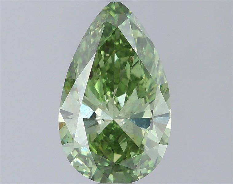 0.84 Ct. Fancy Vivid Green Pear Lab Grown Diamond