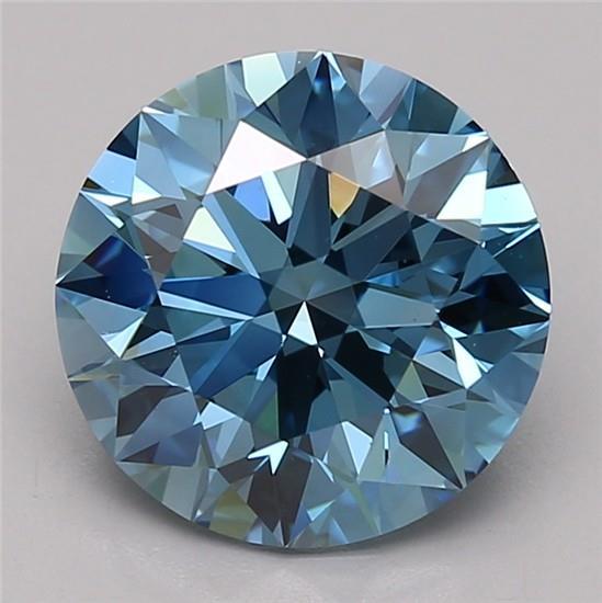 3.29 Ct. Fancy Vivid Blue Round Lab Grown Diamond