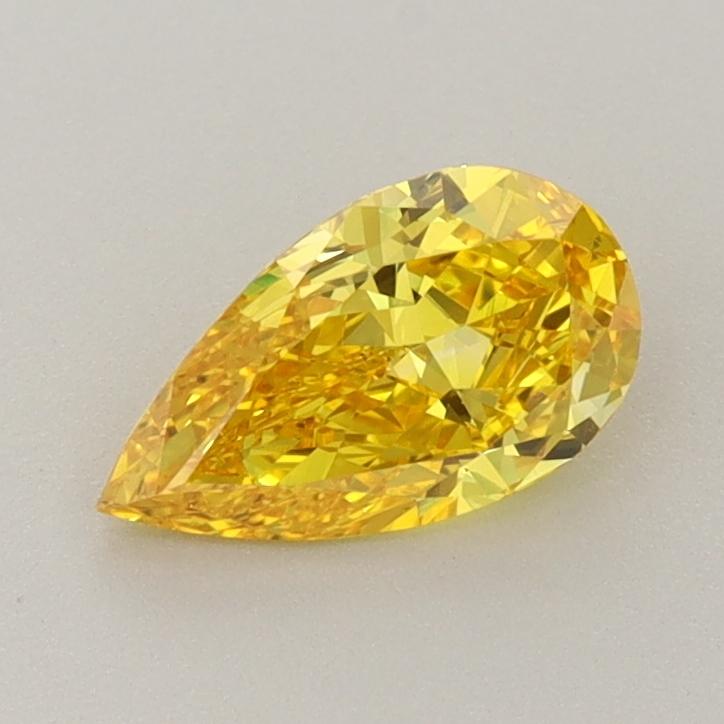 0.79 Ct. Fancy Vivid  Yellow Pear Lab Grown Diamond