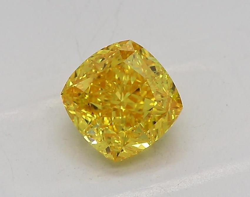 1.01 Ct. Fancy Vivid Yellow Cushion Lab Grown Diamond
