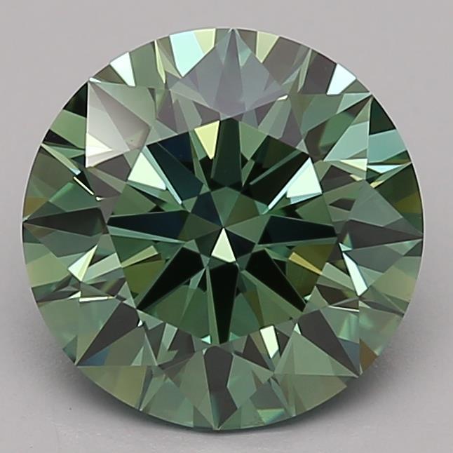 2.65 Ct. Fancy Vivid Green Round Lab Grown Diamond