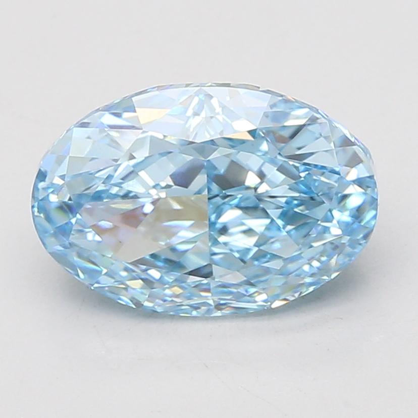 4.05 Ct. Fancy Vivid Blue Oval Lab Grown Diamond