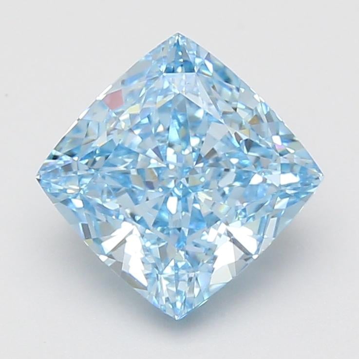 3.10 Ct. Fancy Vivid Blue Cushion Lab Grown Diamond