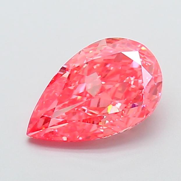 2.57 Ct. Fancy Vivid  Pink Pear Lab Grown Diamond