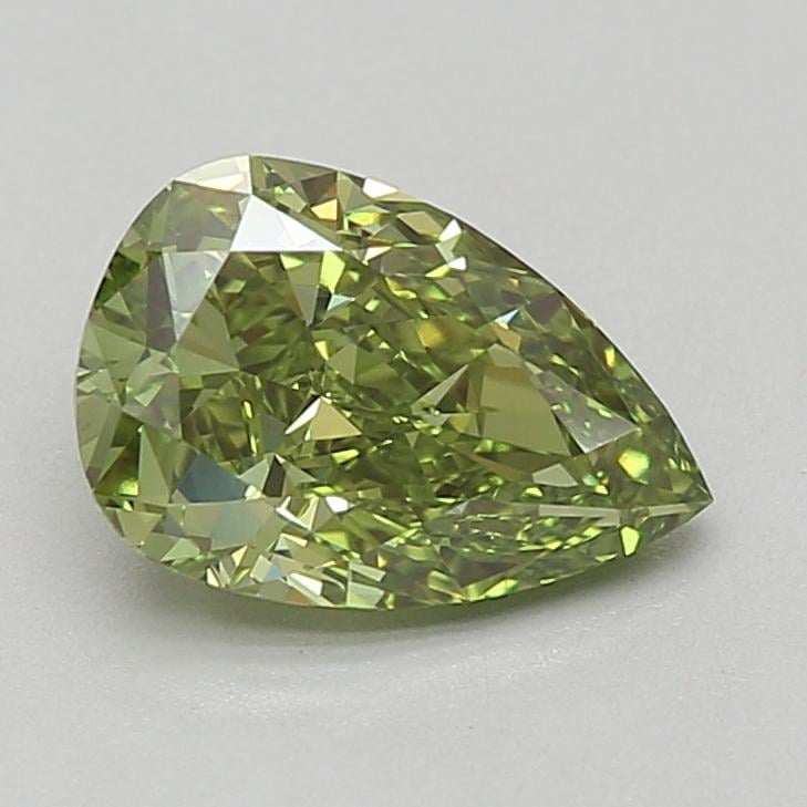 2.10 Ct. Fancy Vivid Green Pear Lab Grown Diamond