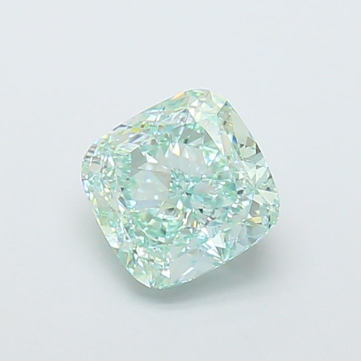 2.14 Ct. Fancy Intense  Green Cushion Lab Grown Diamond