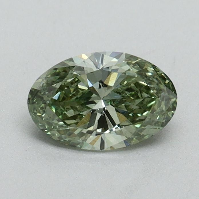 0.43 Ct. Fancy Vivid Green Oval Lab Grown Diamond