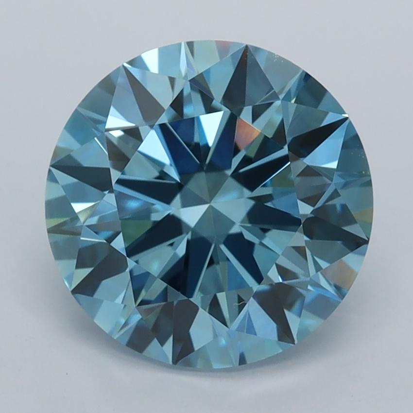 3.06 Ct. Fancy Intense  Blue Round Lab Grown Diamond