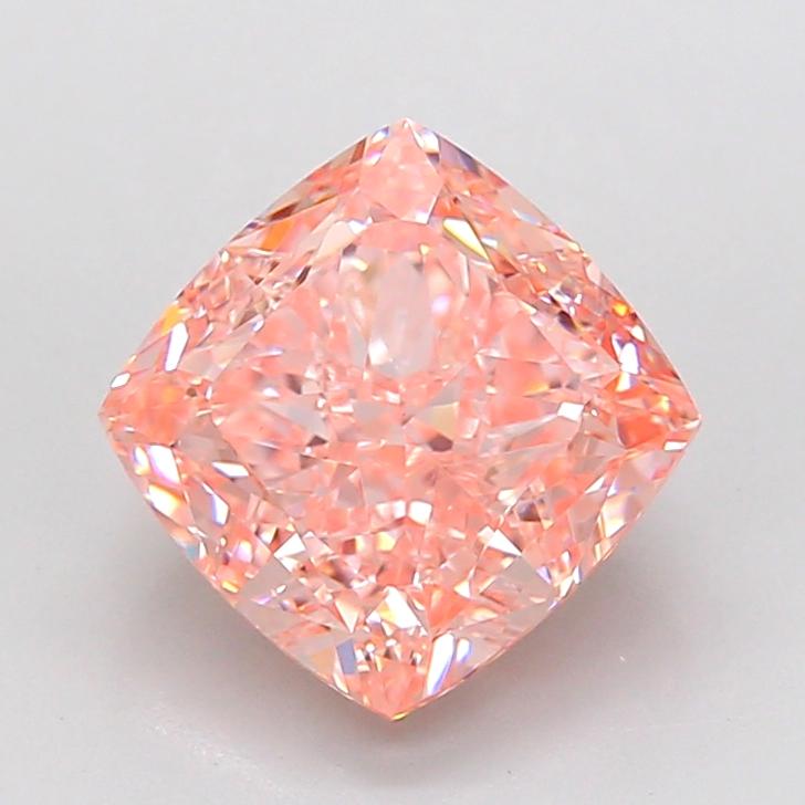 3.53 Ct. Fancy Intense  Pink Cushion Lab Grown Diamond