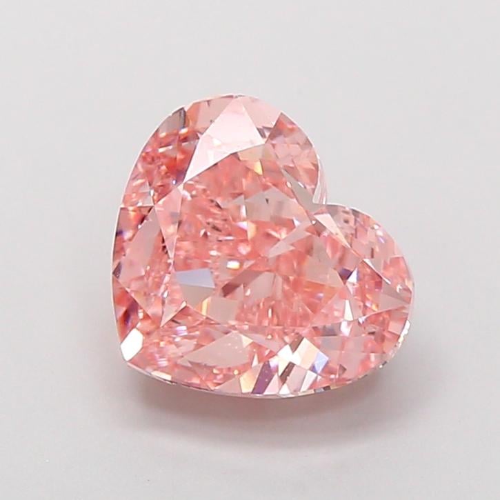 3.16 Ct. Fancy Vivid  Pink Heart Lab Grown Diamond