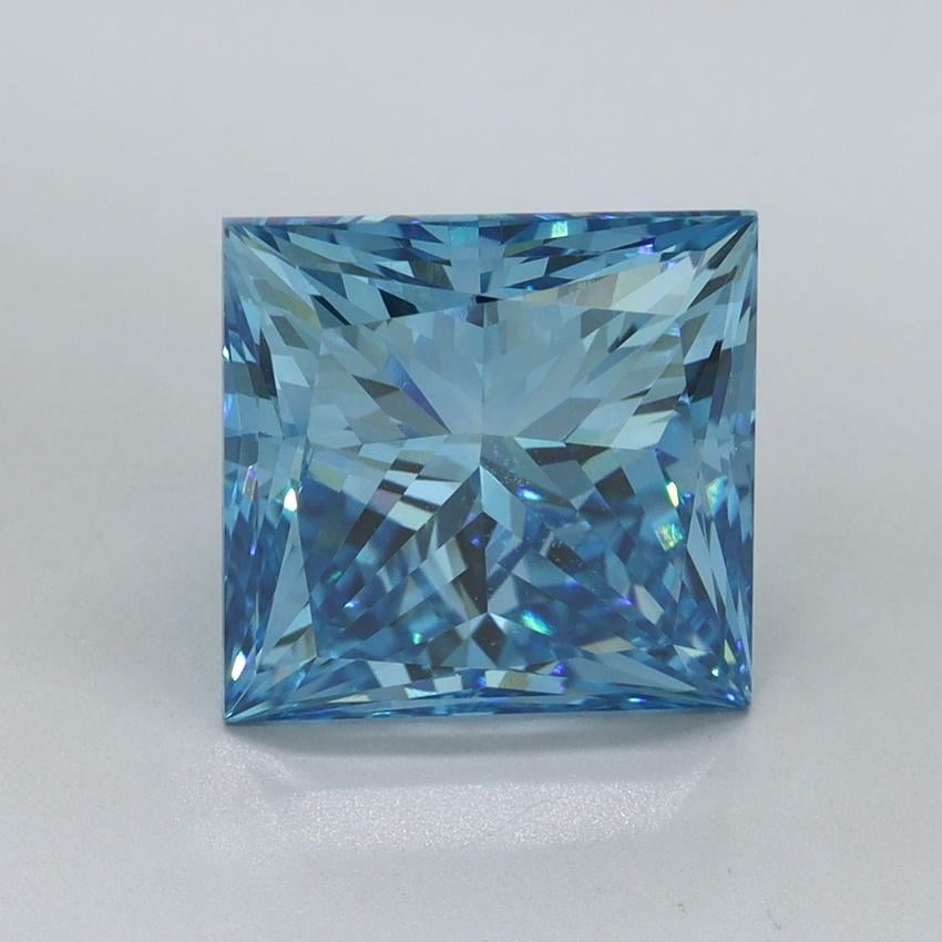 5.01 Ct. Fancy Vivid Malibu Blue Princess Lab Grown Diamond