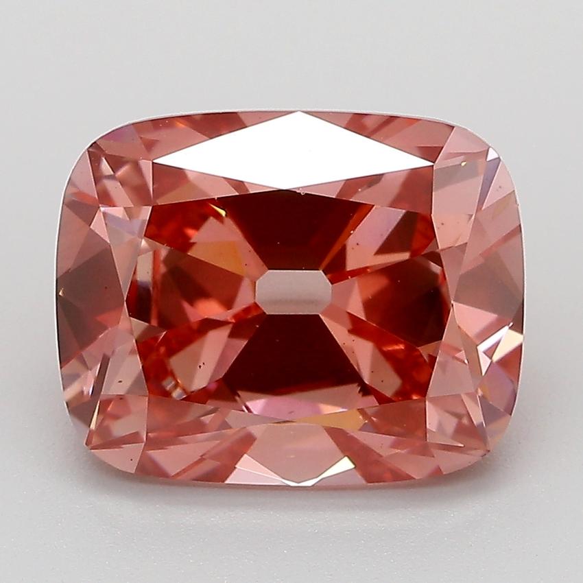4.34 Ct. Fancy Vivid  Pink Cushion Lab Grown Diamond