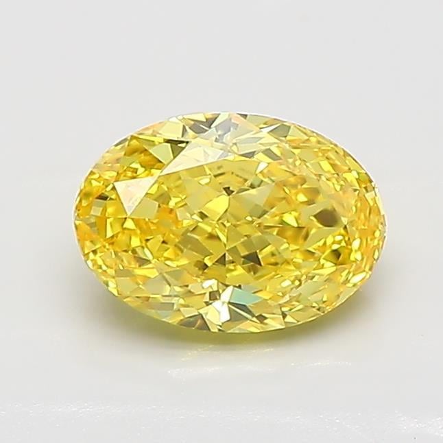 0.91 Ct. Fancy Vivid Yellow Oval Lab Grown Diamond