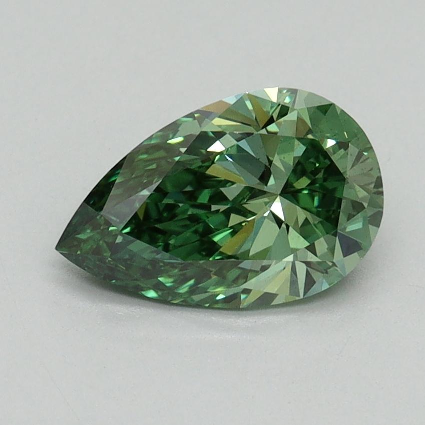 1.08 Ct. Fancy Vivid Green Pear Lab Grown Diamond