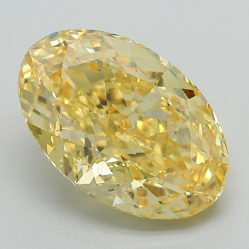7.18 Ct. Fancy Vivid Yellow Oval Lab Grown Diamond