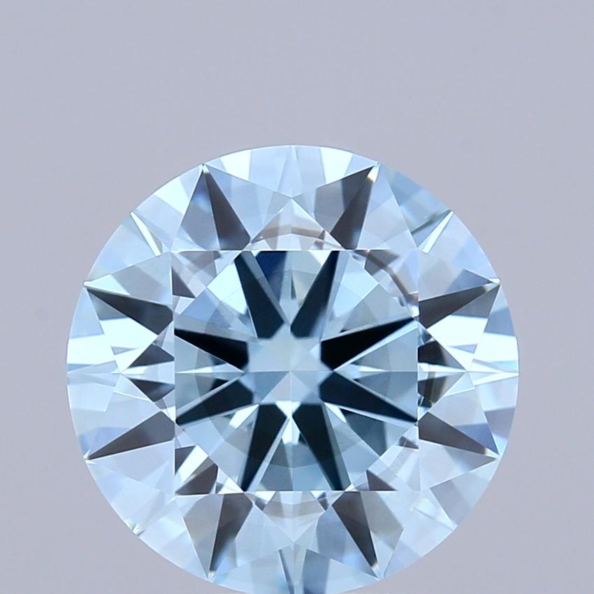 3.03 Ct. Fancy Vivid Blue Round Lab Grown Diamond
