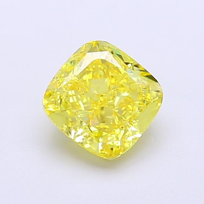 1.25 Ct. Fancy Vivid Yellow Cushion Lab Grown Diamond