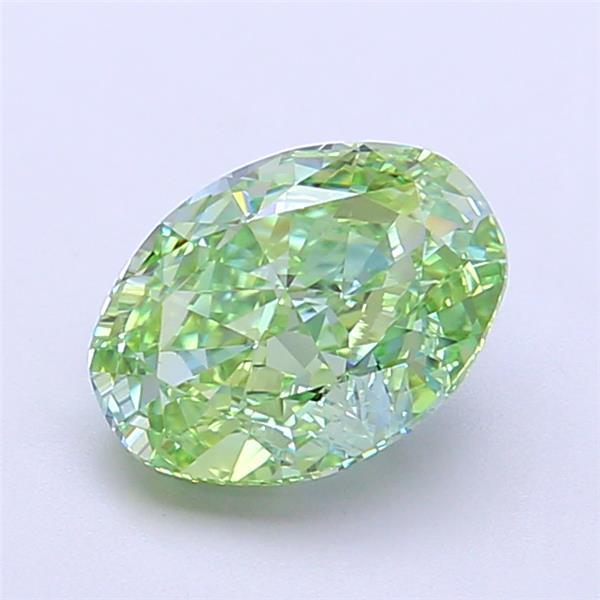 1.77 Ct. Fancy Vivid  Green Oval Lab Grown Diamond