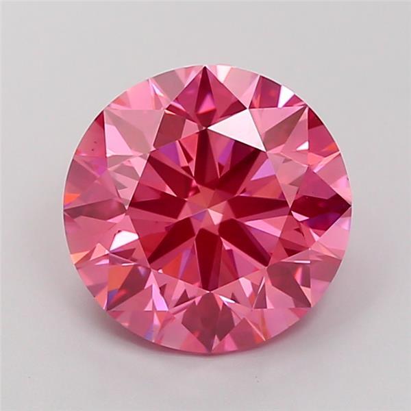 4.03 Ct. Fancy Vivid  Pink Round Lab Grown Diamond