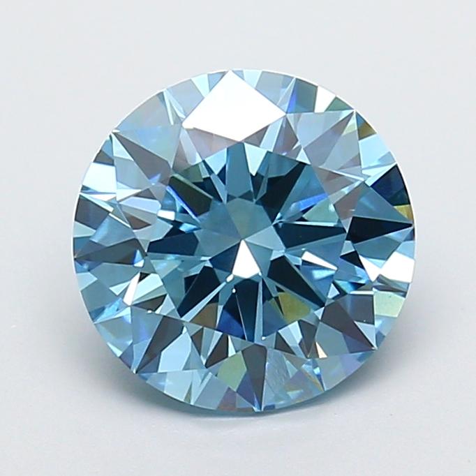 3.30 Ct. Fancy Vivid  Blue Round Lab Grown Diamond