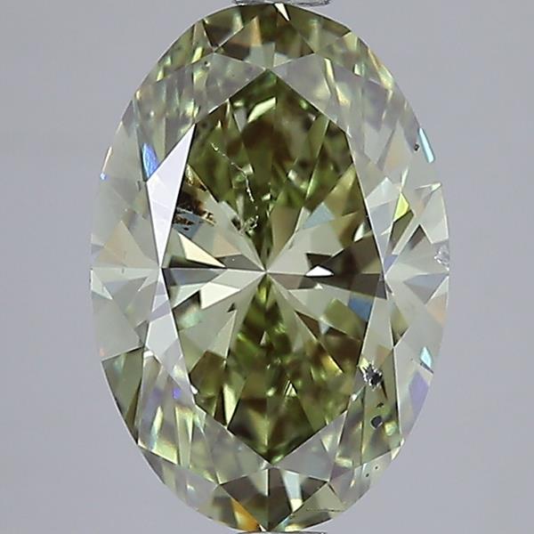 2.99 Ct. Fancy Vivid Green Oval Lab Grown Diamond