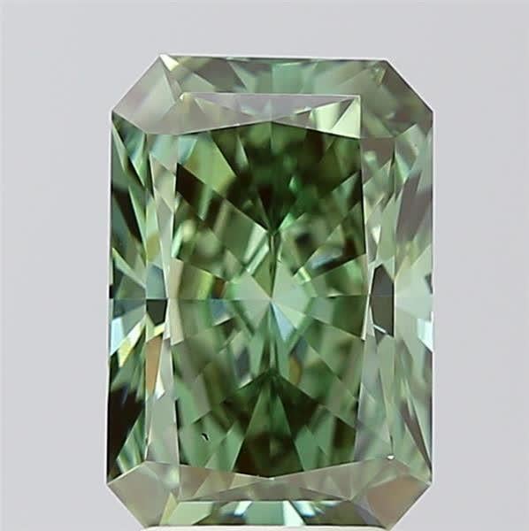 3.08 Ct. Fancy Vivid Green Radiant Lab Grown Diamond